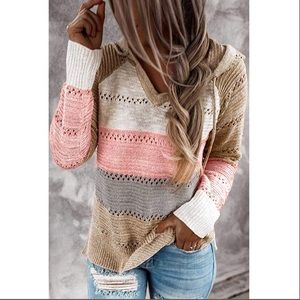 ✨Womens Boho ColorBlock Knitted Pullover✨